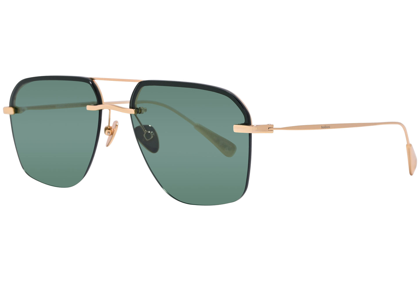 Side view of elegant and stylish designer sunglasses with sleek metal frames for adults.