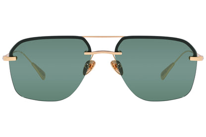 Front view of elegant and stylish designer sunglasses with sleek metal frames for adults.