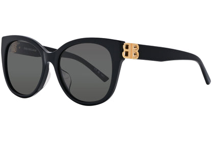 Balenciaga Black Color Square Sunglasses Viewed From A 45-Degree Angle.