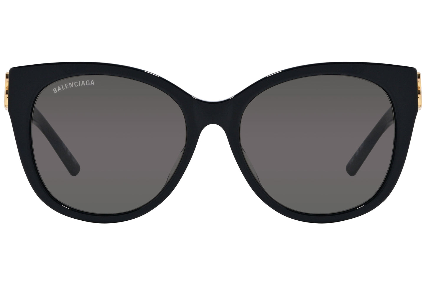 Balenciaga Black Color Square Sunglasses Viewed From Front Angle.