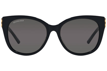 Balenciaga Black Color Square Sunglasses Viewed From Front Angle.