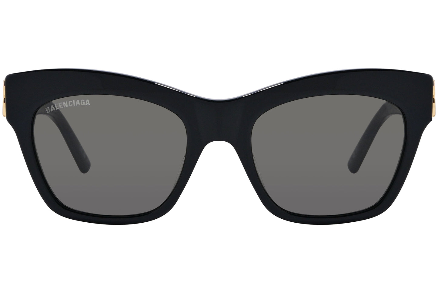 Balenciaga Black Color Rectangle Sunglasses Viewed From Front Angle.