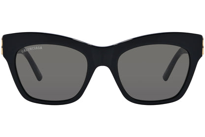 Balenciaga Black Color Rectangle Sunglasses Viewed From Front Angle.