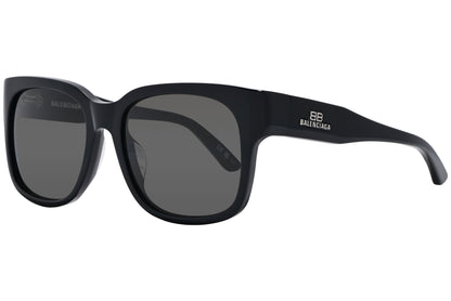 Balenciaga Black Color Rectangle Sunglasses Viewed From A 45-Degree Angle.