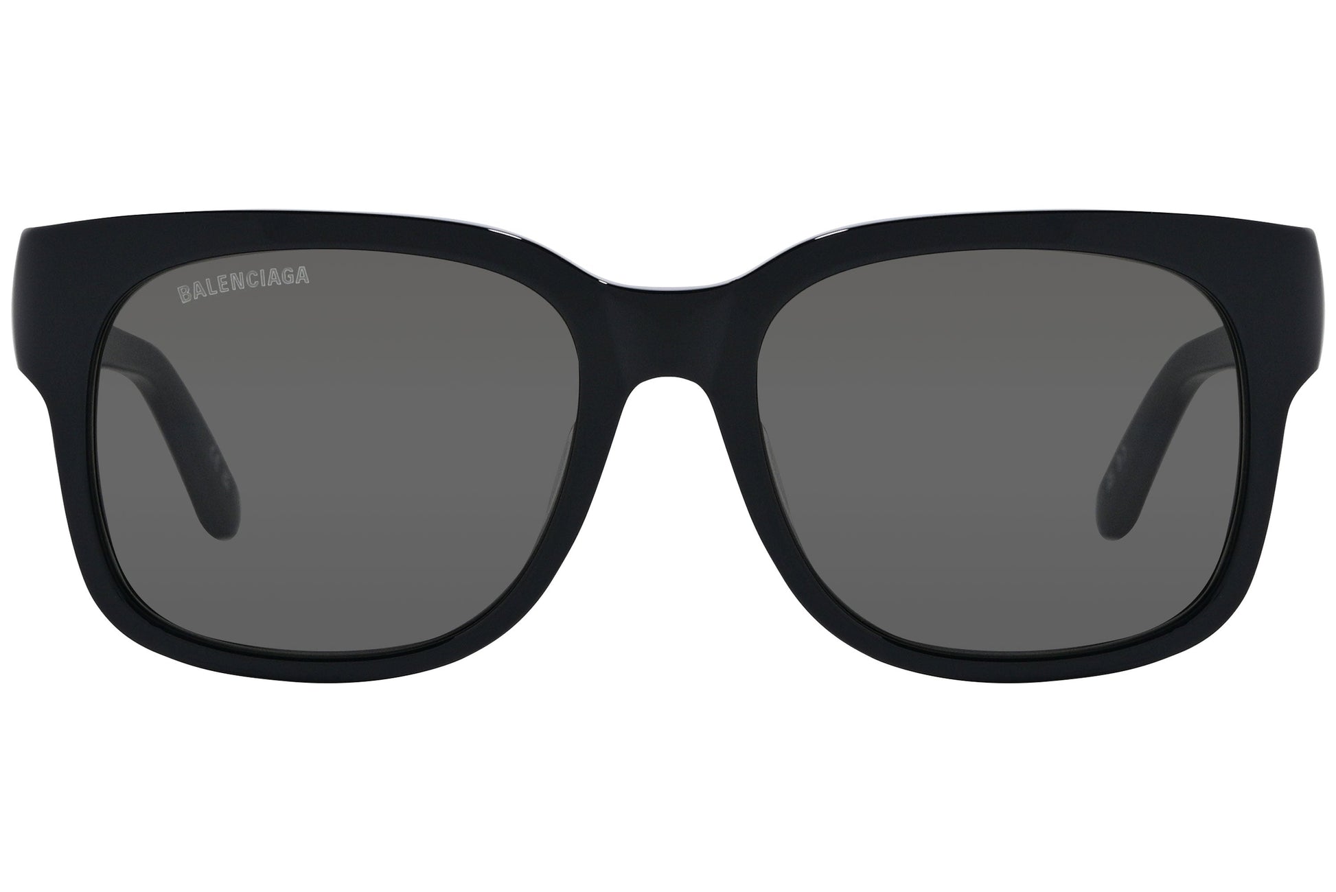 Balenciaga Black Color Rectangle Sunglasses Viewed From Front Angle.