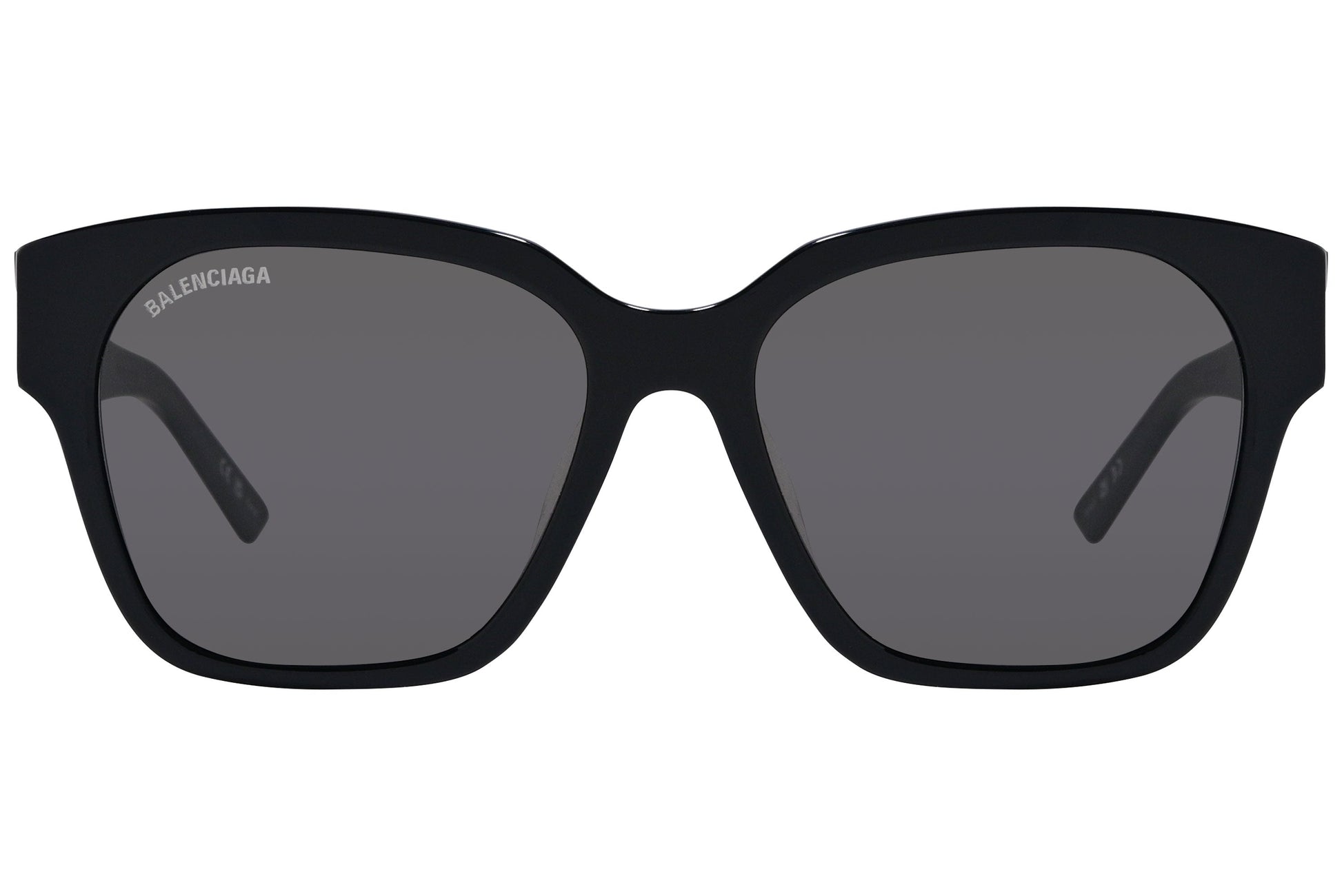 Balenciaga Black Color Square Sunglasses Viewed From Front Angle.