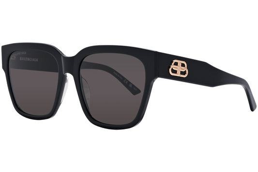 Balenciaga Black Color Square Sunglasses Viewed From A 45-Degree Angle.