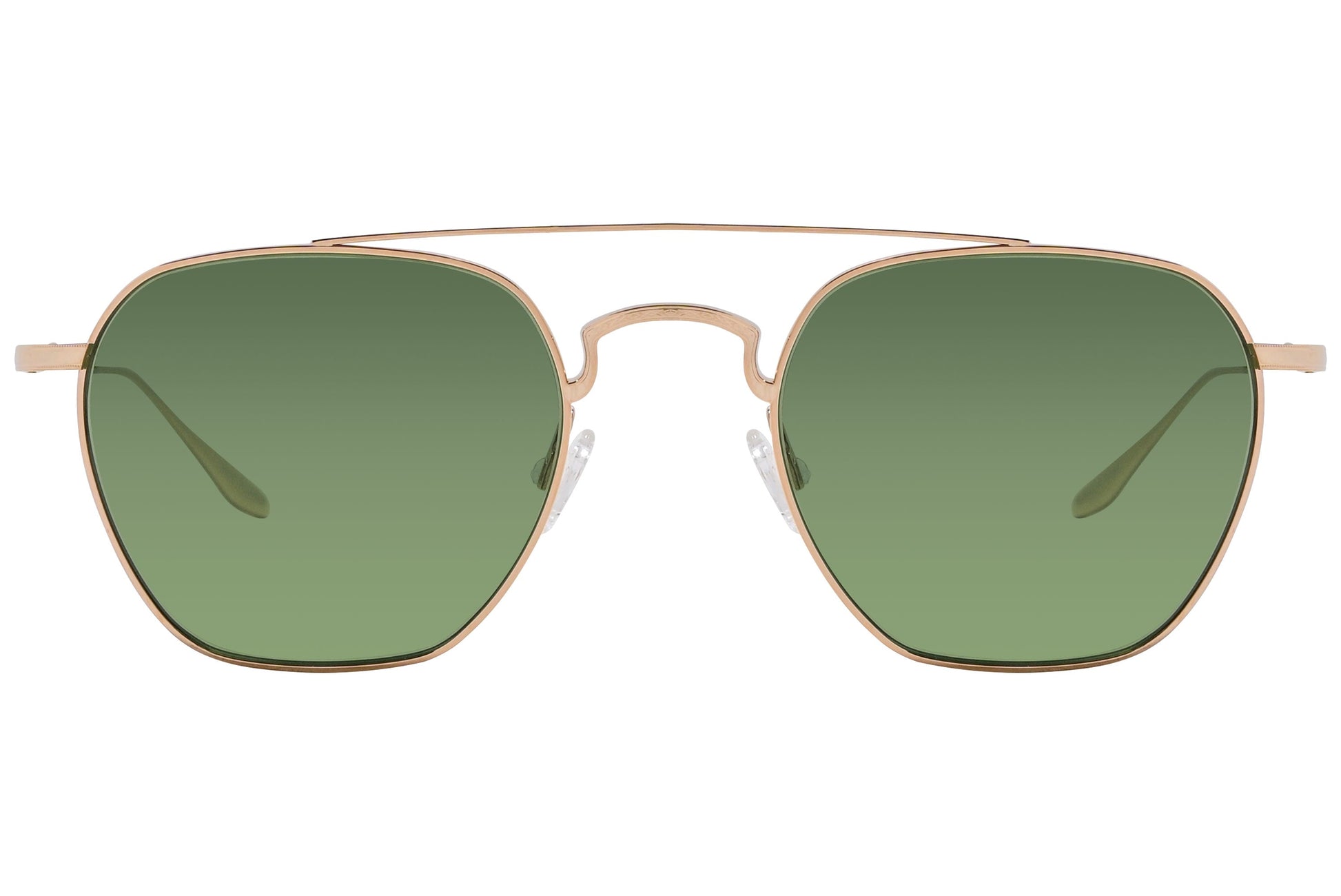 Barton Perreira Green Color Square Sunglasses Viewed From Front Angle.