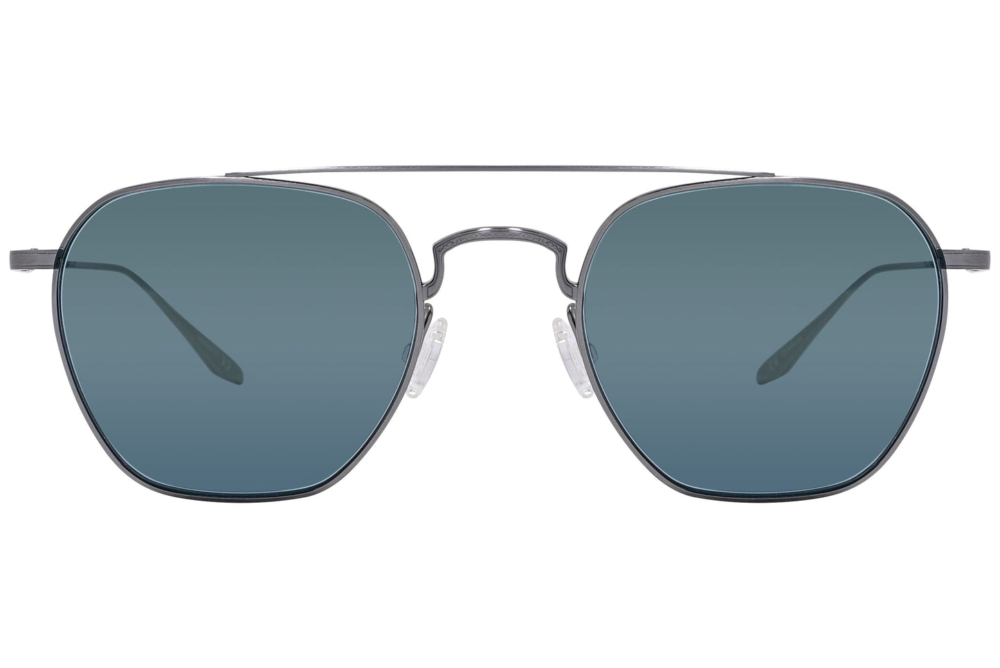 Barton Perreira Silver Color Aviator Sunglasses Viewed From Front Angle.