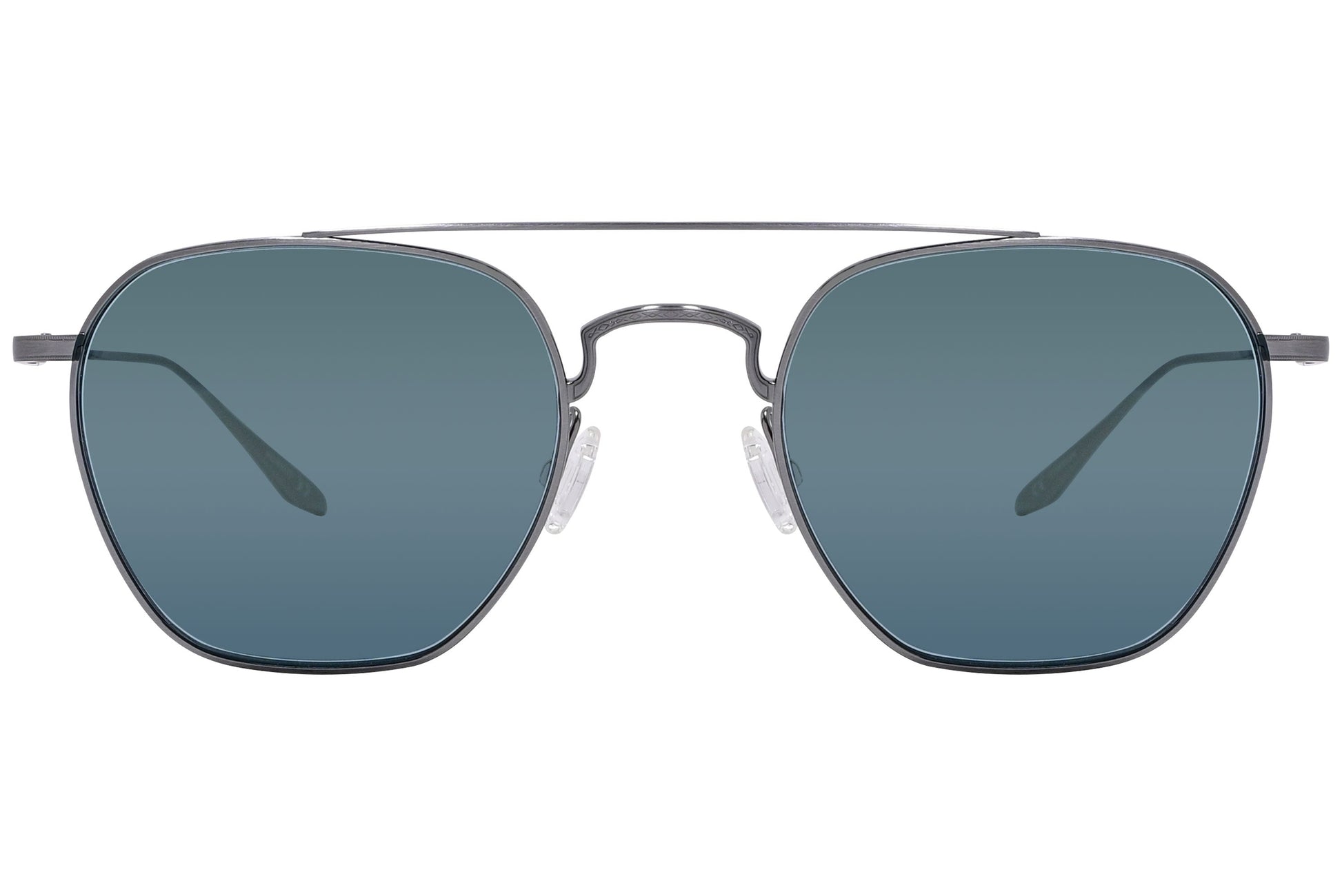 Barton Perreira Silver Color Aviator Sunglasses Viewed From Front Angle.