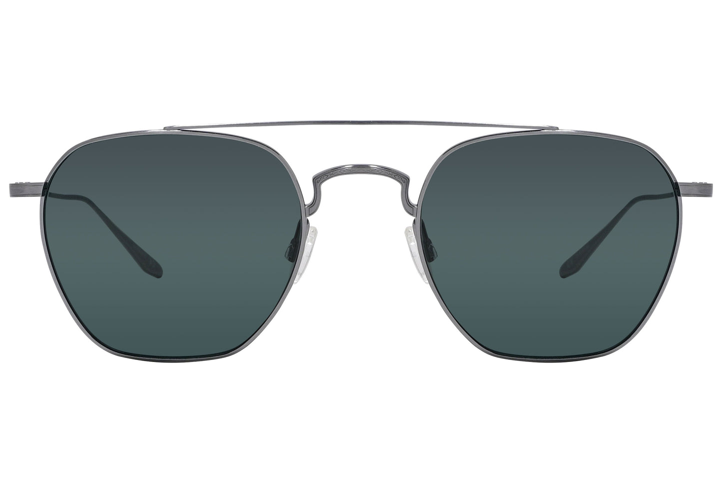 Barton Perreira Silver Color Aviator Sunglasses Viewed From Front Angle.