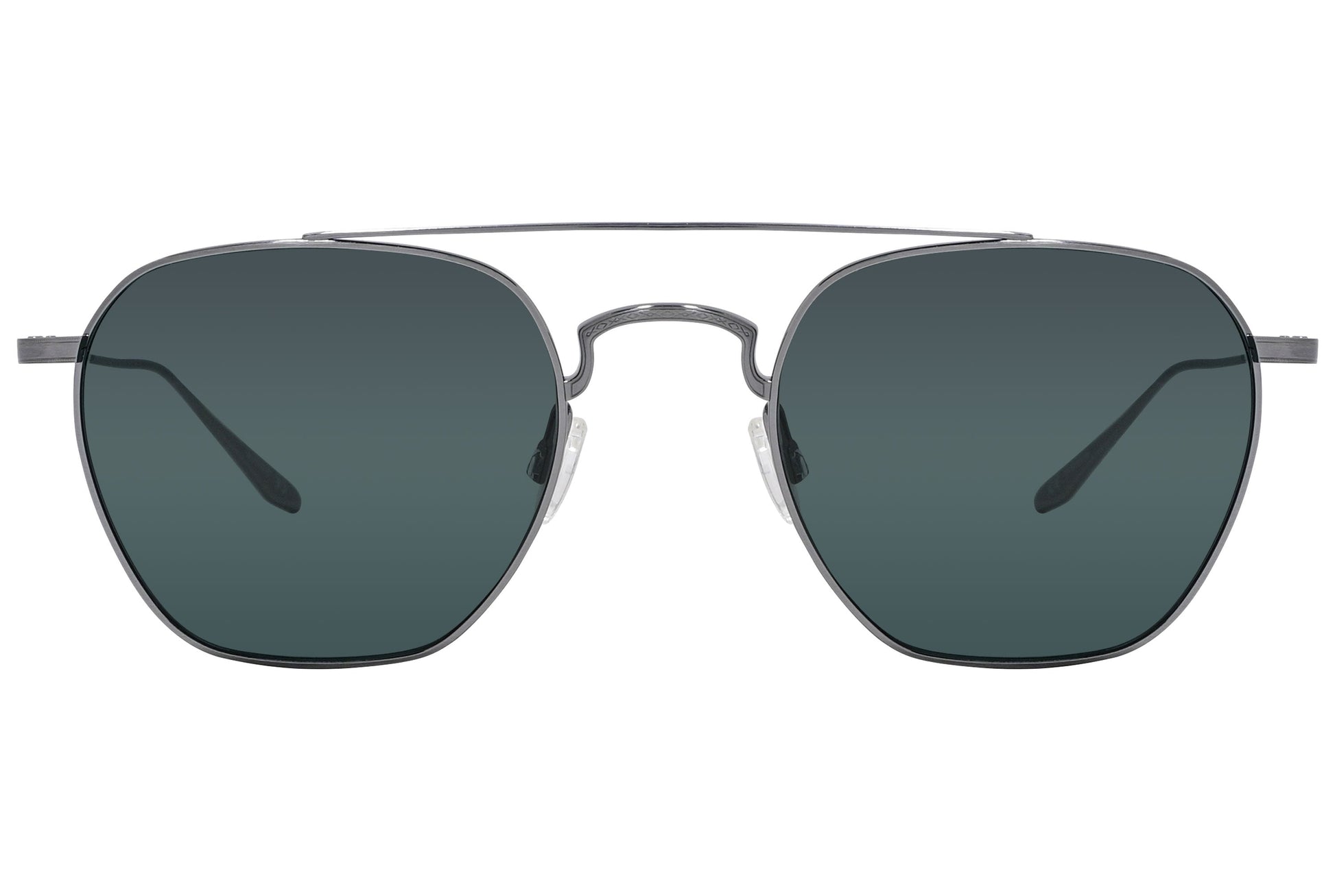 Barton Perreira Silver Color Aviator Sunglasses Viewed From Front Angle.