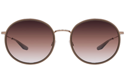 Barton Perreira Gold Color Round Sunglasses Viewed From Front Angle.