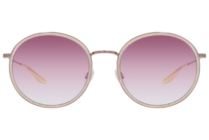 Barton Perreira Pink Color Round Sunglasses Viewed From Front Angle.