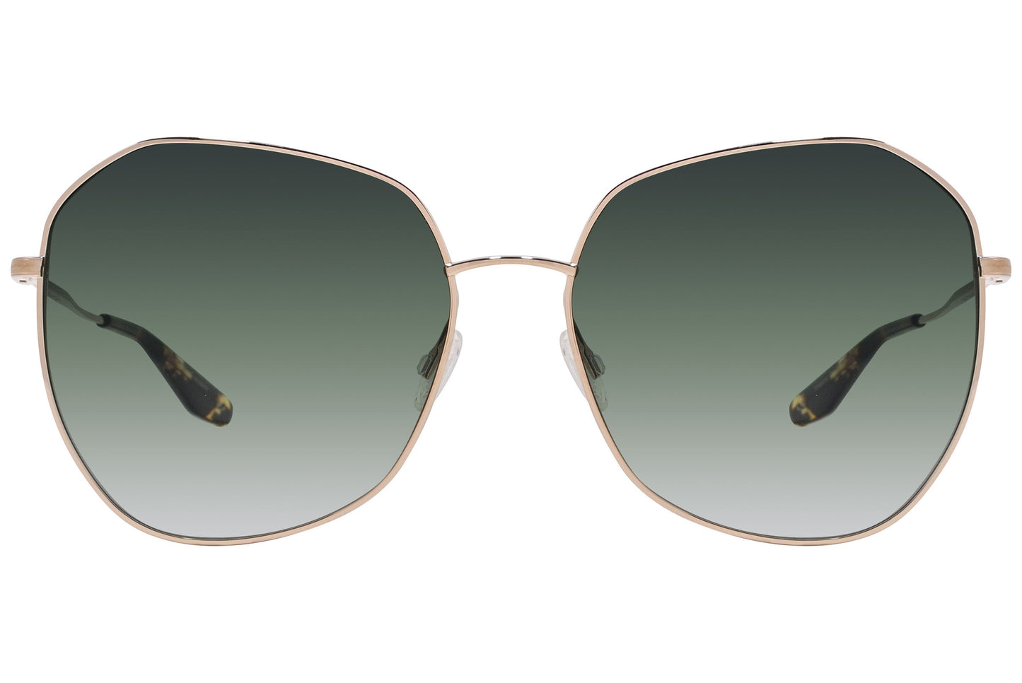 Barton Perreira Gold Color Hexagonal Sunglasses Viewed From Front Angle.