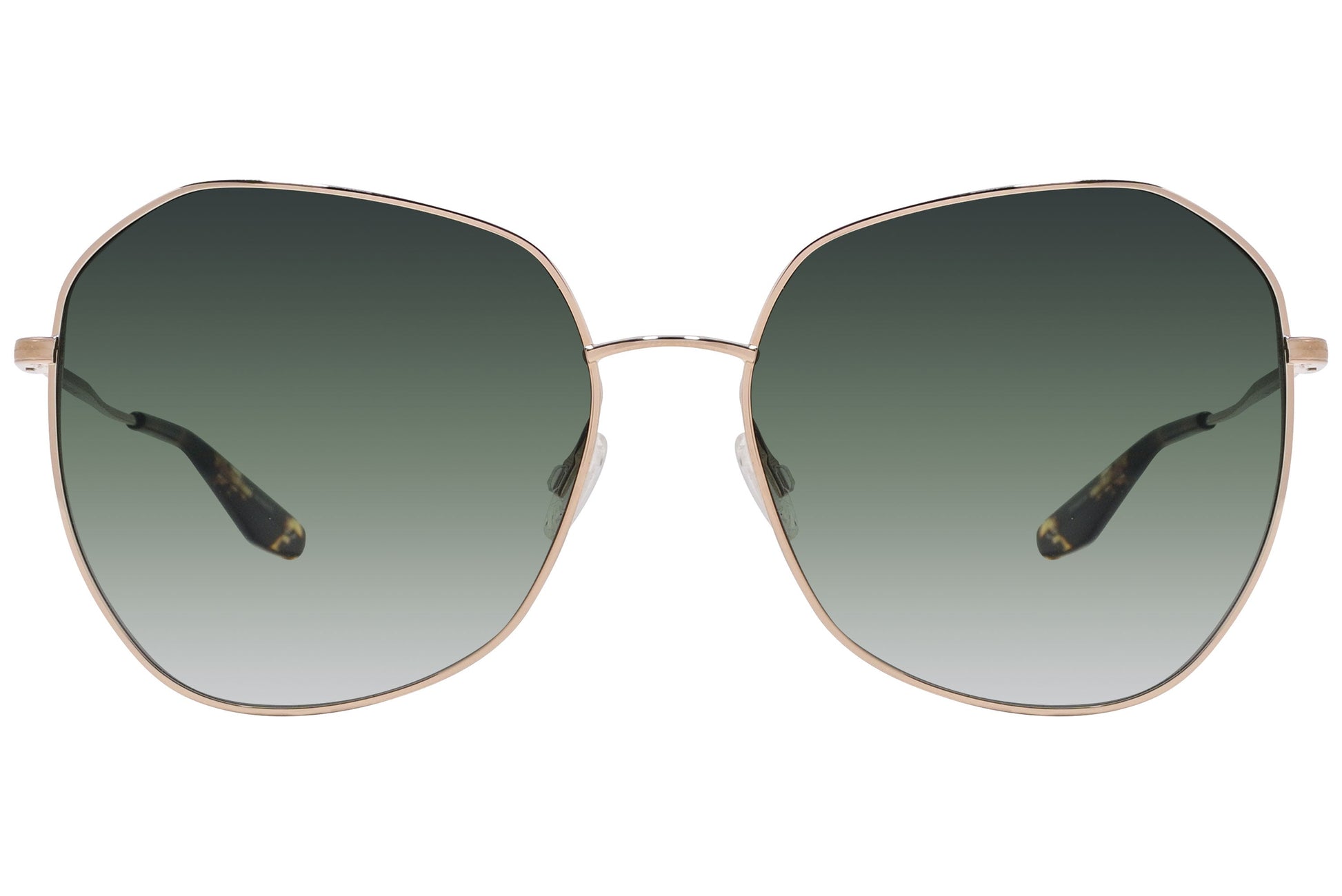 Barton Perreira Gold Color Hexagonal Sunglasses Viewed From Front Angle.