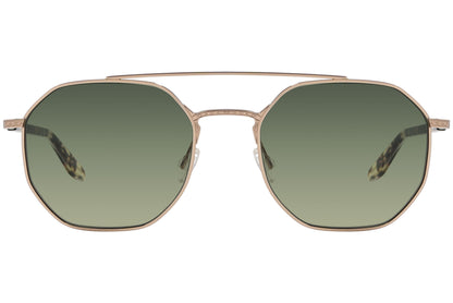 Barton Perreira Gold Color Hexagonal Sunglasses Viewed From Front Angle.