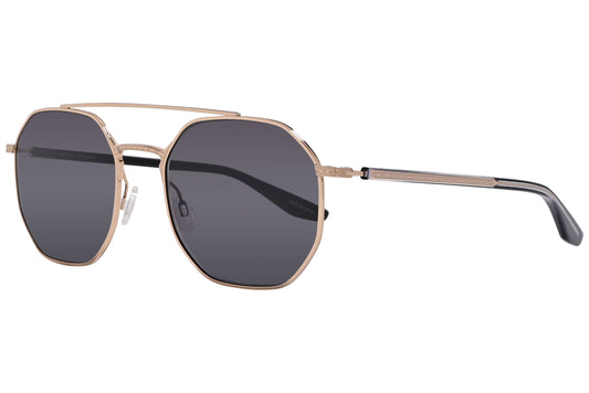 Barton Perreira Gold Color Hexagonal Sunglasses Viewed From A 45-Degree Angle.