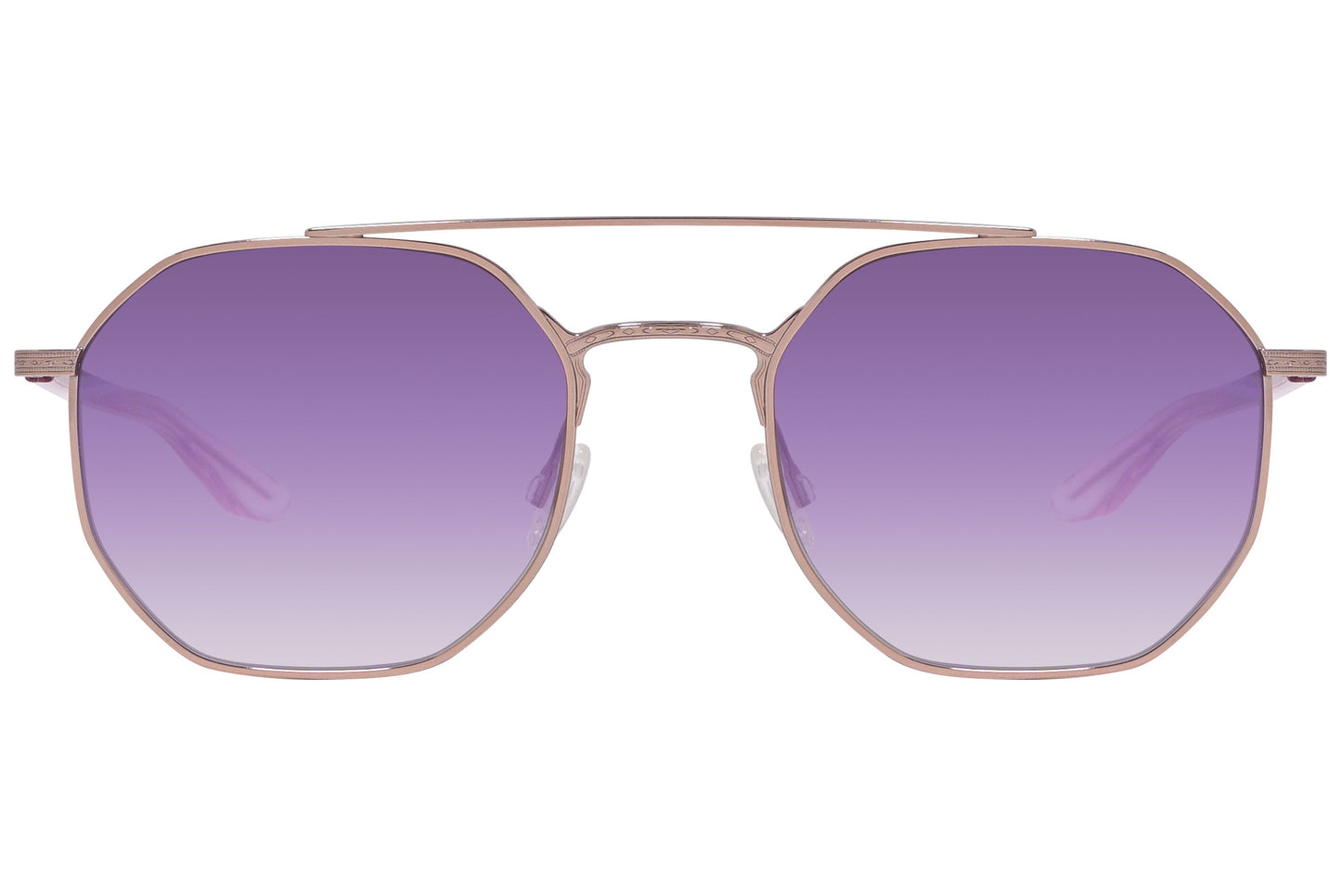 Barton Perreira Gold Color Hexagonal Sunglasses Viewed From Front Angle.