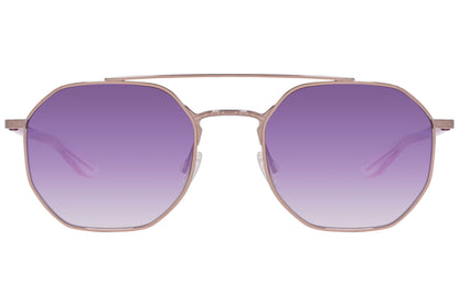 Barton Perreira Gold Color Hexagonal Sunglasses Viewed From Front Angle.