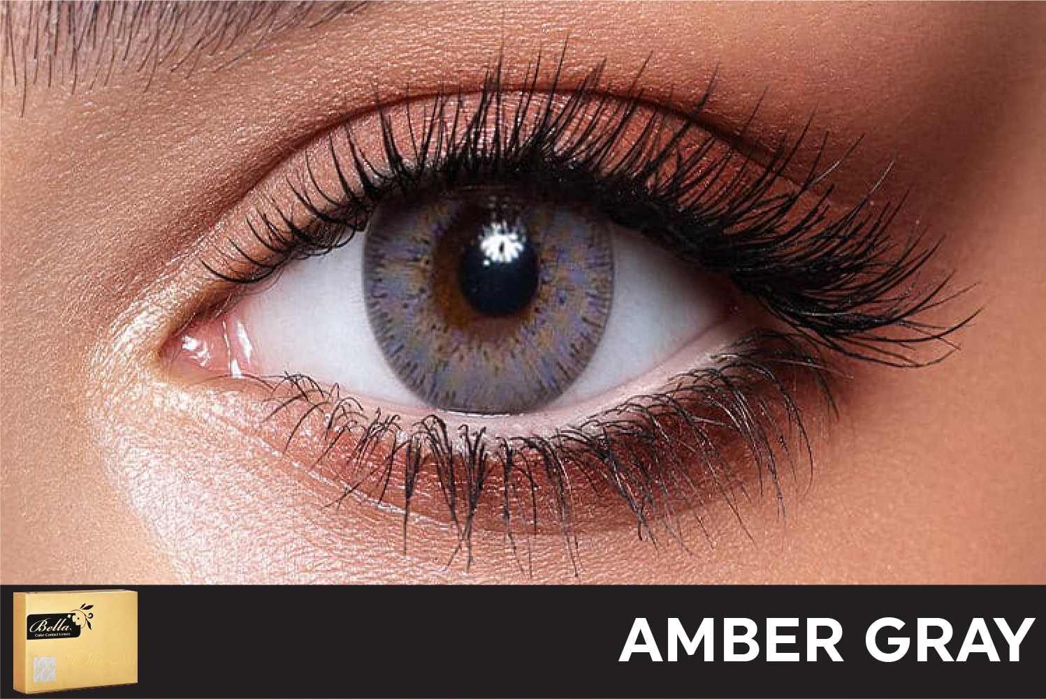 Bella Elite Amber Gray Contact Lenses