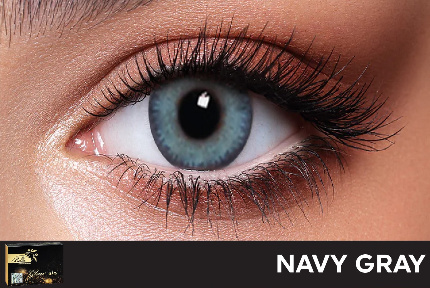 Bella Glow Navy Gray Contact Lenses