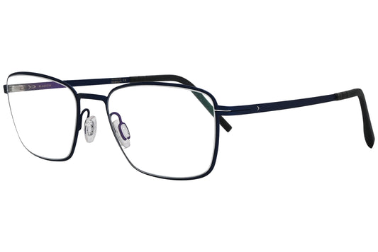 blackfin oval gold with black eyeglasses frame viewed from a 45-degree angle.