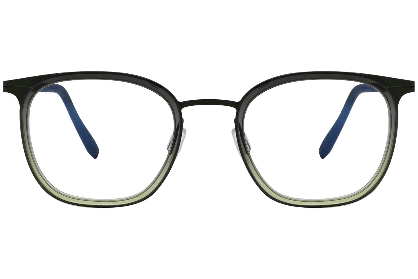 blackfin oval black eyeglasses frame viewed from a 90-degree angle.