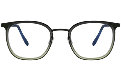 blackfin oval black eyeglasses frame viewed from a 90-degree angle.