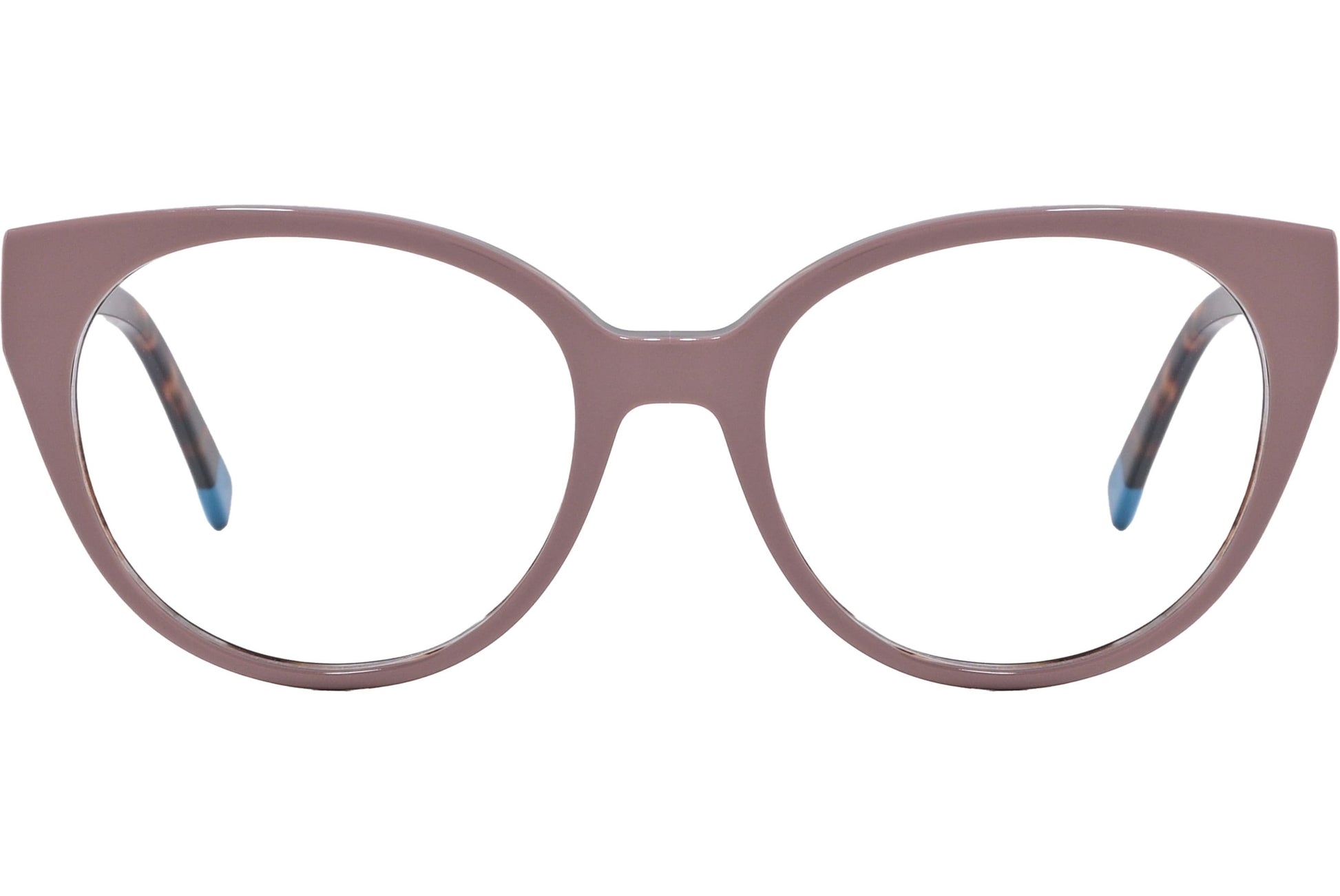 Blue Sparrow Cat-Eye Tortoise Eyeglasses Frame Viewed From Front Angle.