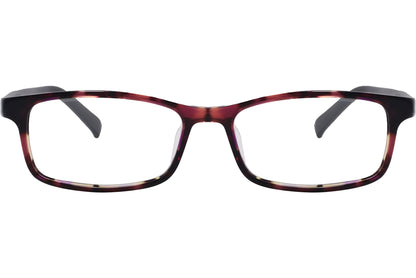 Bolon Rectangle Tortoise Eyeglasses Frame Viewed From Front Angle.