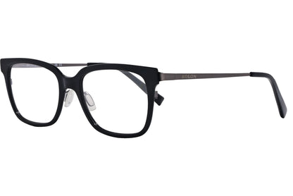 Bolon Wayfarer Black Eyeglasses Frame Viewed From A 45-Degree Angle.