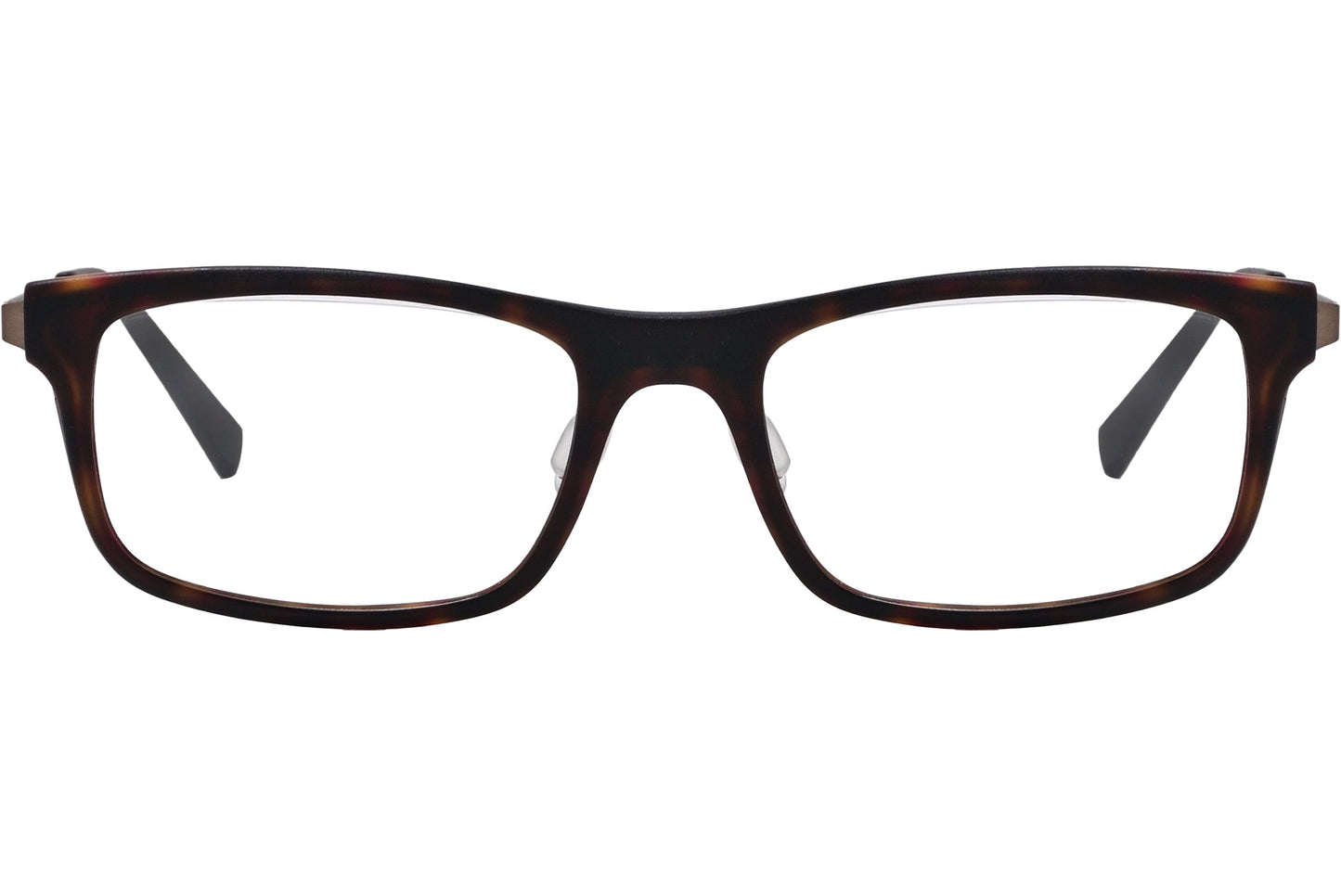 Bolon Rectangle Bronze Eyeglasses Frame Viewed From Front Angle.