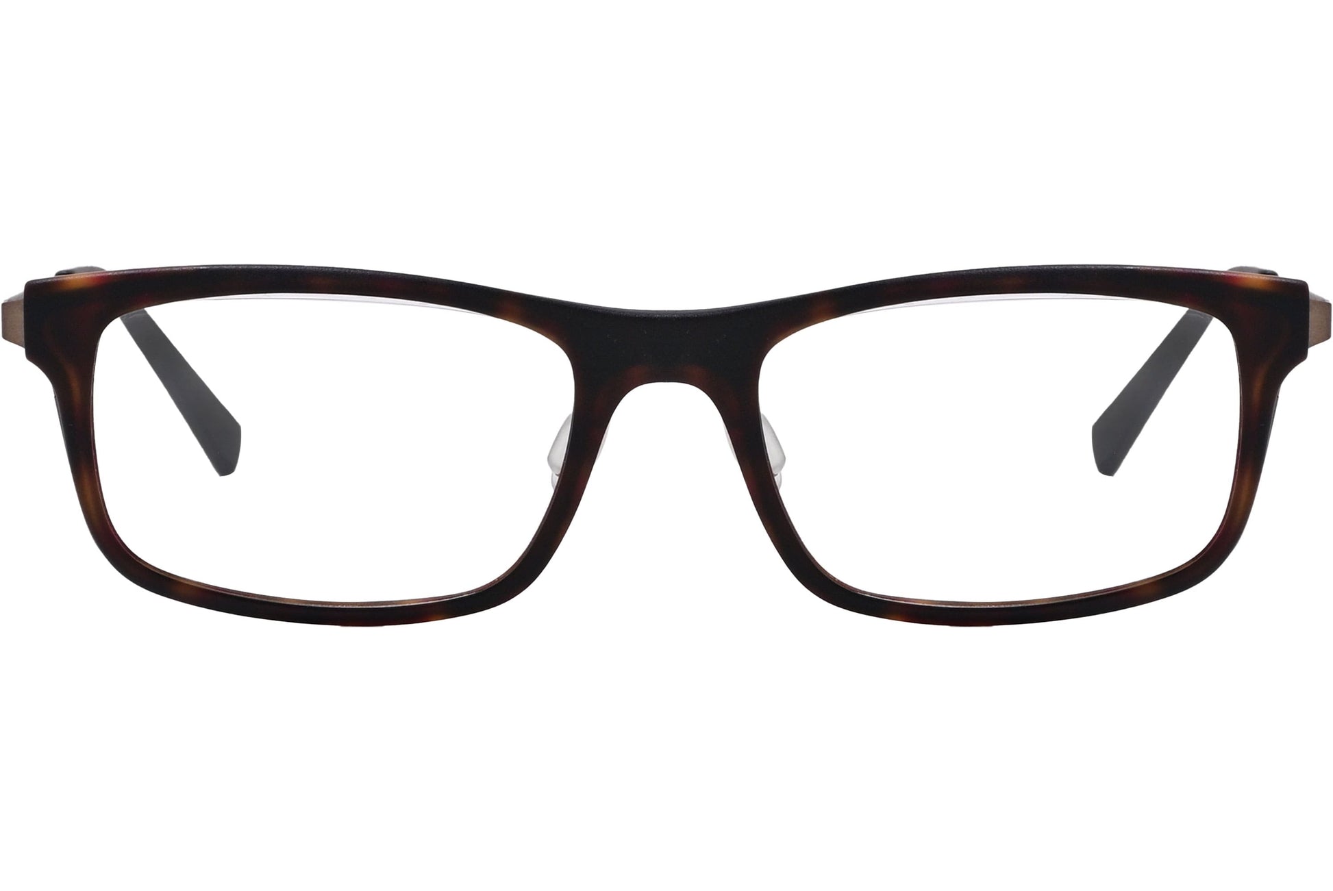 Bolon Rectangle Bronze Eyeglasses Frame Viewed From Front Angle.