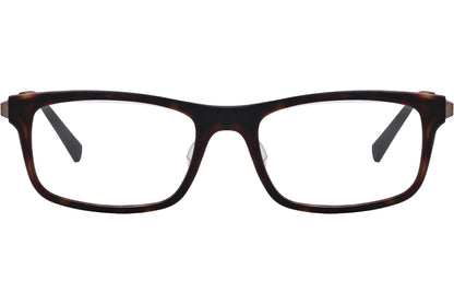 Bolon Rectangle Bronze Eyeglasses Frame Viewed From Front Angle.