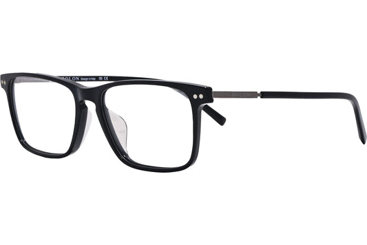 Bolon Rectangle Black Eyeglasses Frame Viewed From A 45-Degree Angle.