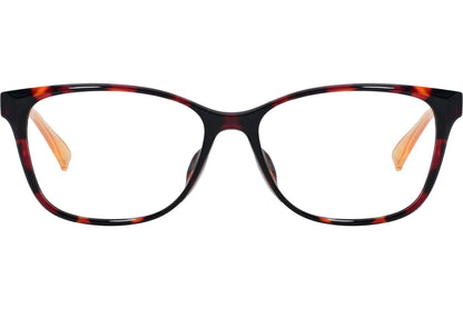 Bolon Rectangle Tortoise Eyeglasses Frame Viewed From Front Angle.