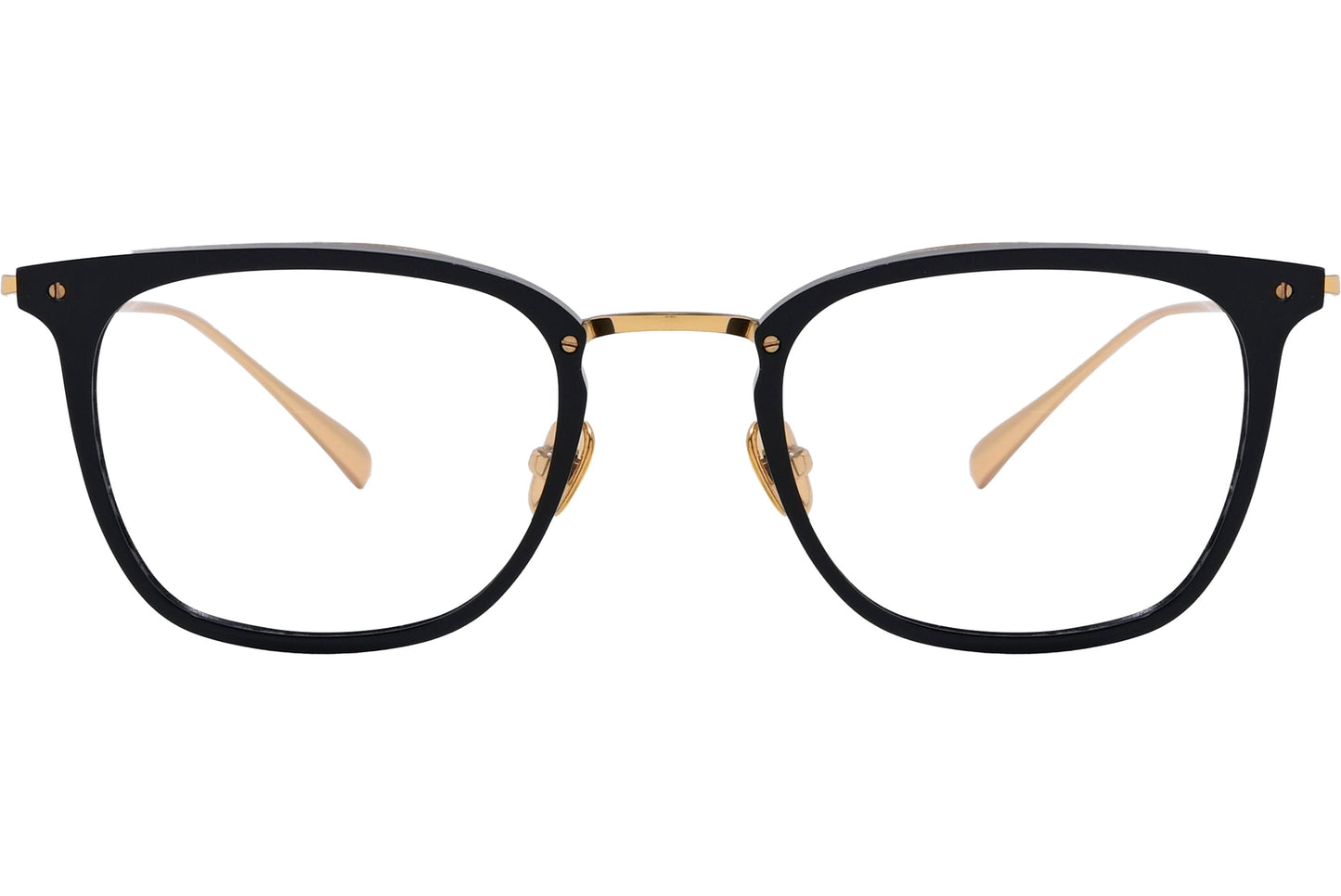 Bolon Square Gold Eyeglasses Frame Viewed From Front Angle.