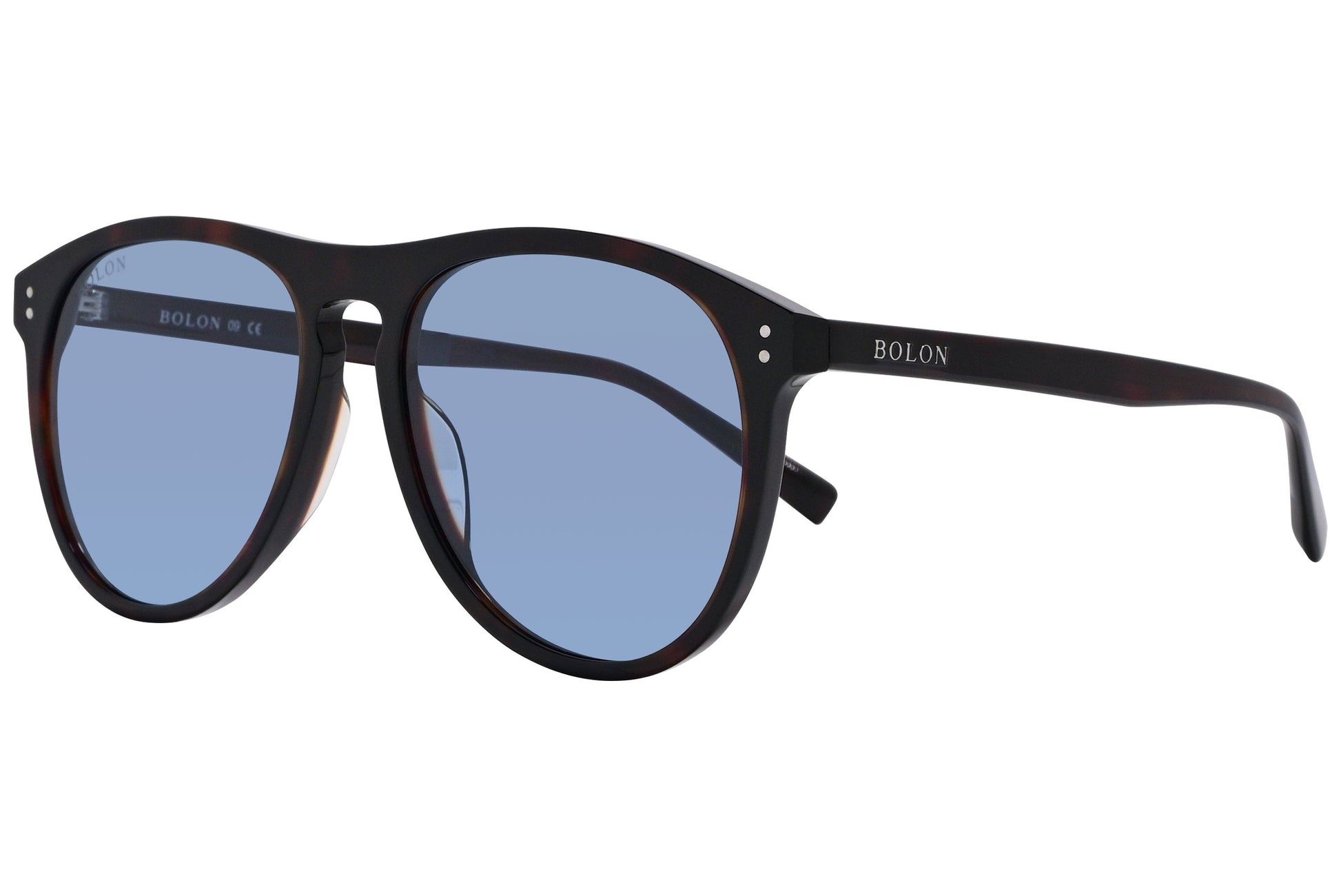 Bolon Black Color Oval Sunglasses Viewed From A 45-Degree Angle.