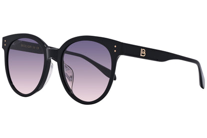 Bolon Black Color Round Sunglasses Viewed From A 45-Degree Angle.