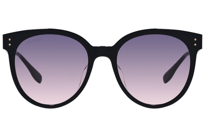 Bolon Black Color Round Sunglasses Viewed From Front Angle.