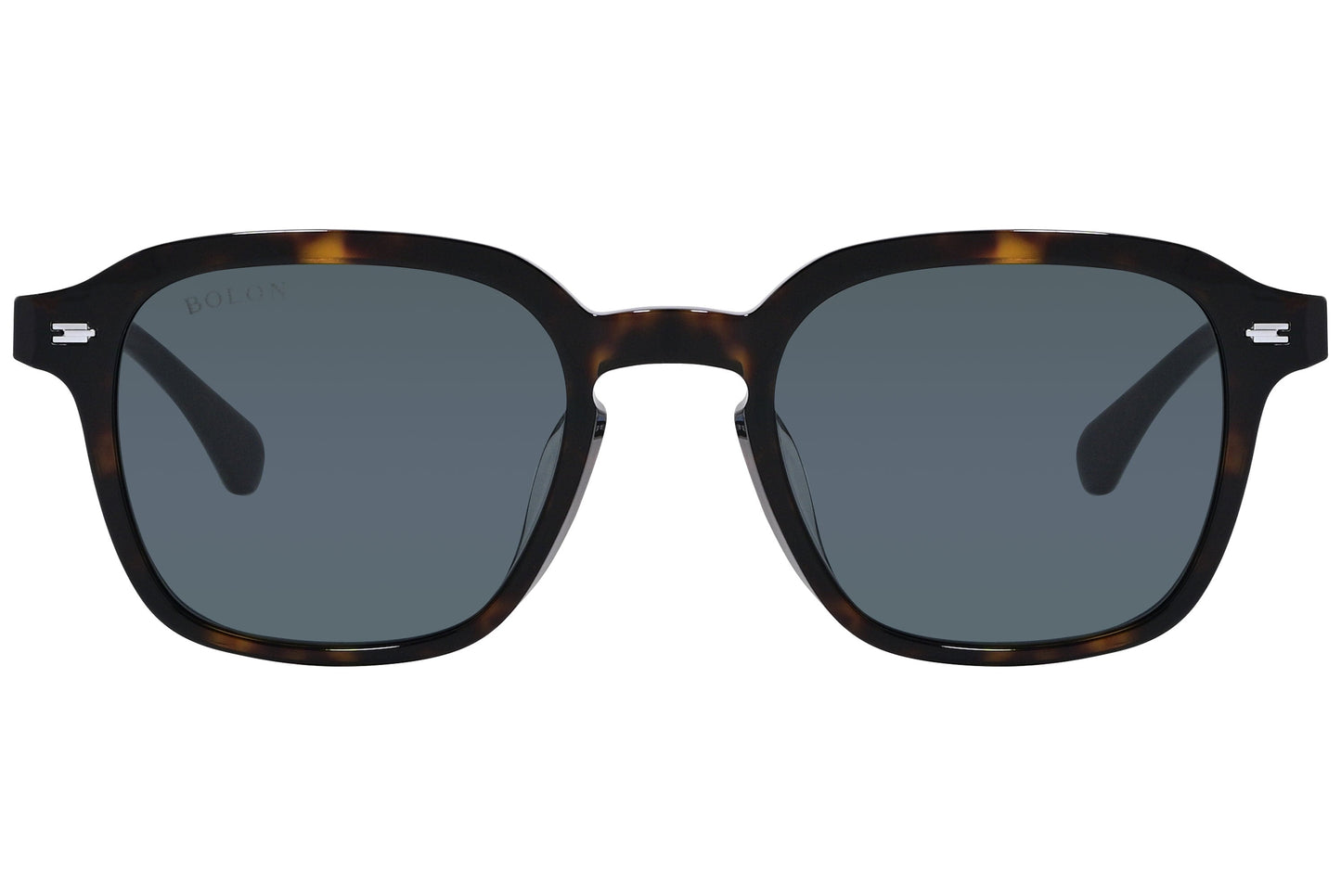 Bolon Tortoise Color Square Sunglasses Viewed From Front Angle.