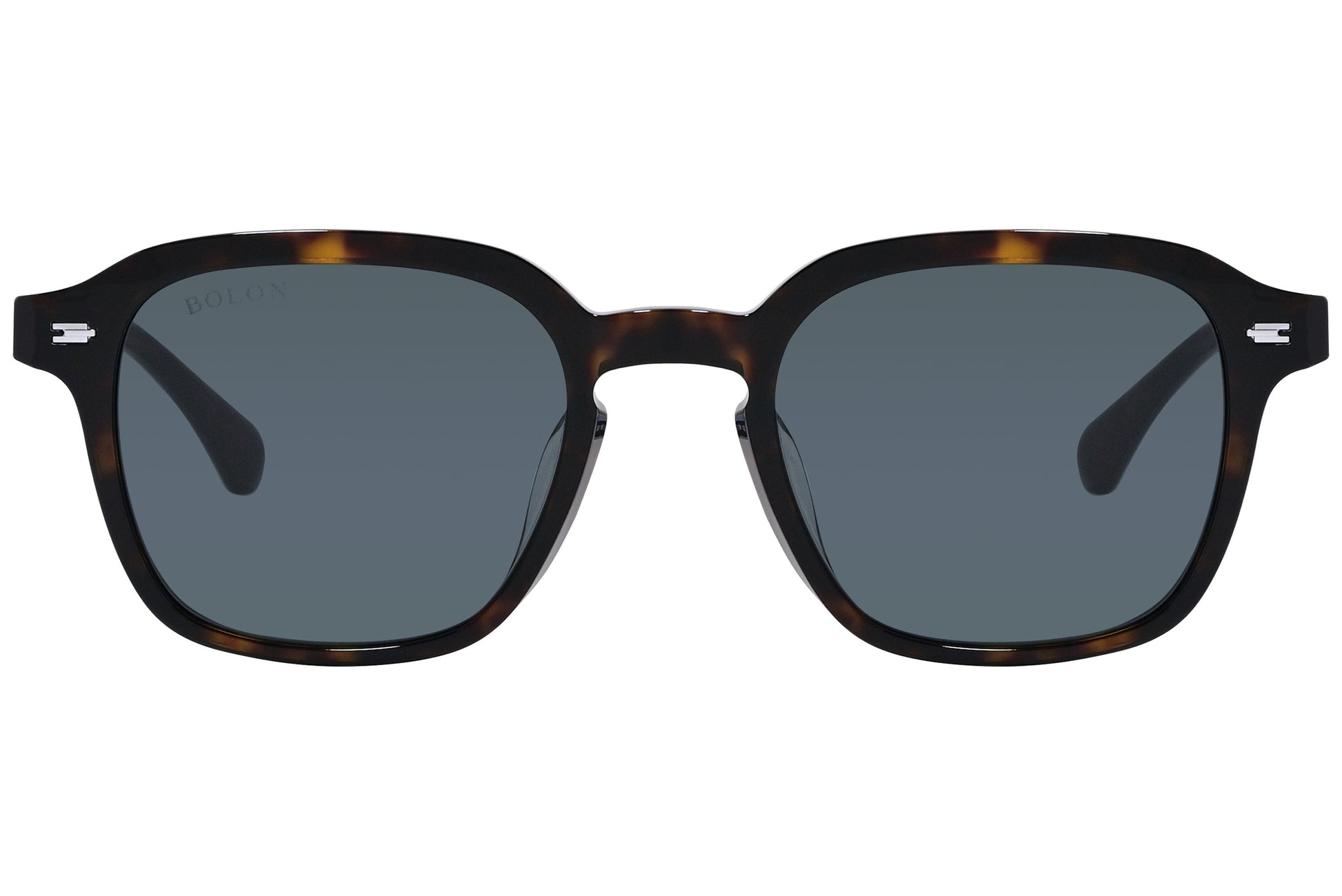 Bolon Tortoise Color Square Sunglasses Viewed From Front Angle.