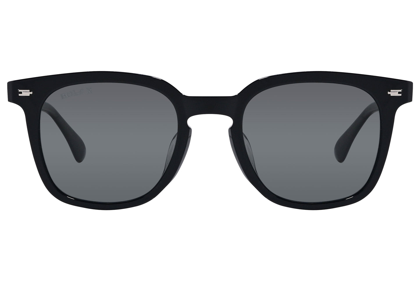 Bolon Black Color Square Sunglasses Viewed From Front Angle.