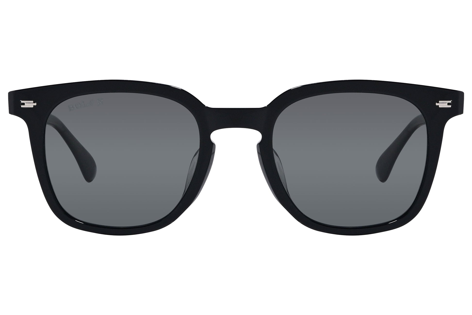 Bolon Black Color Square Sunglasses Viewed From Front Angle.