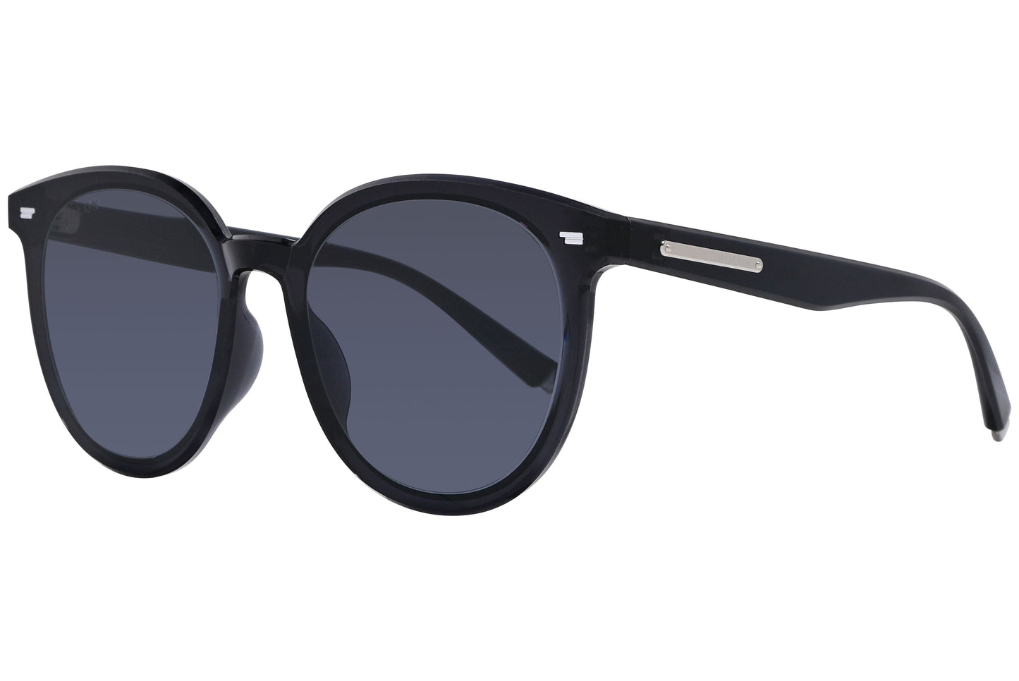 Bolon Black Color Round Sunglasses Viewed From A 45-Degree Angle.