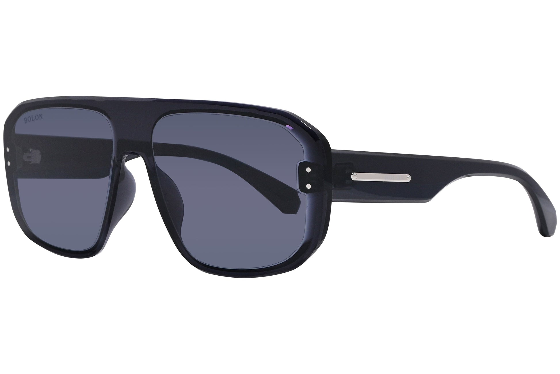 Bolon Black Color Aviator Sunglasses Viewed From A 45-Degree Angle.