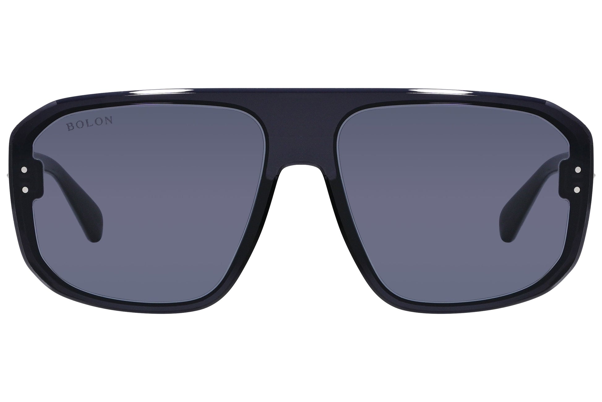 Bolon Black Color Aviator Sunglasses Viewed From Front Angle.