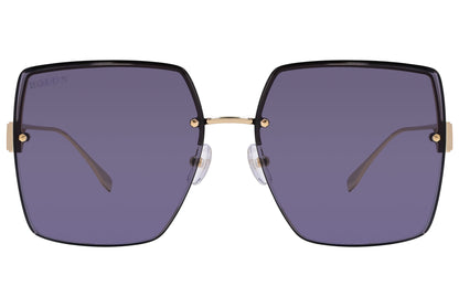 Bolon Gold Color Square Sunglasses Viewed From Front Angle.