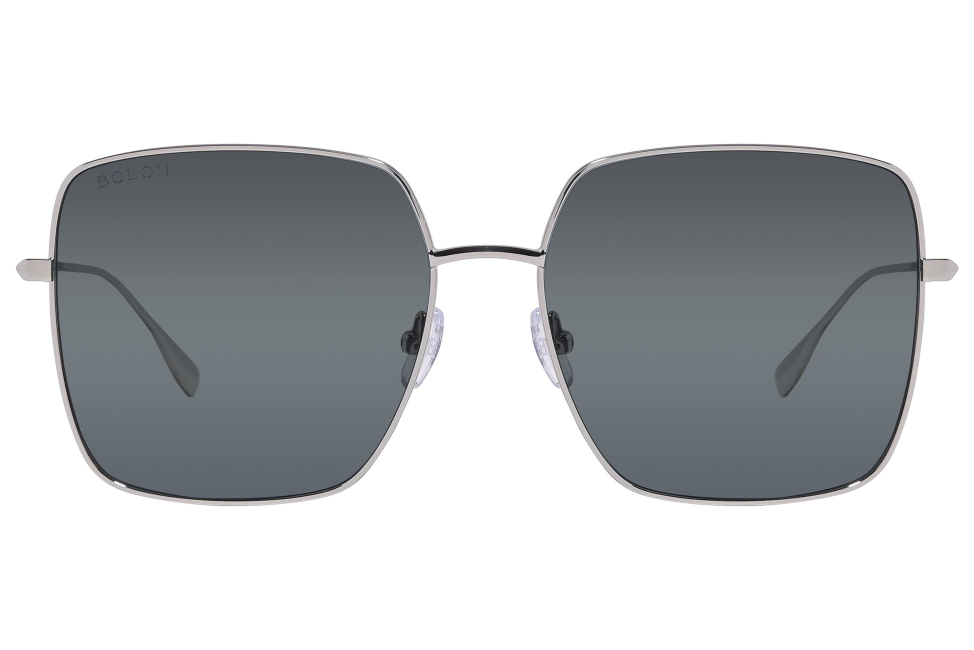 Bolon Gray Color Square Sunglasses Viewed From Front Angle.